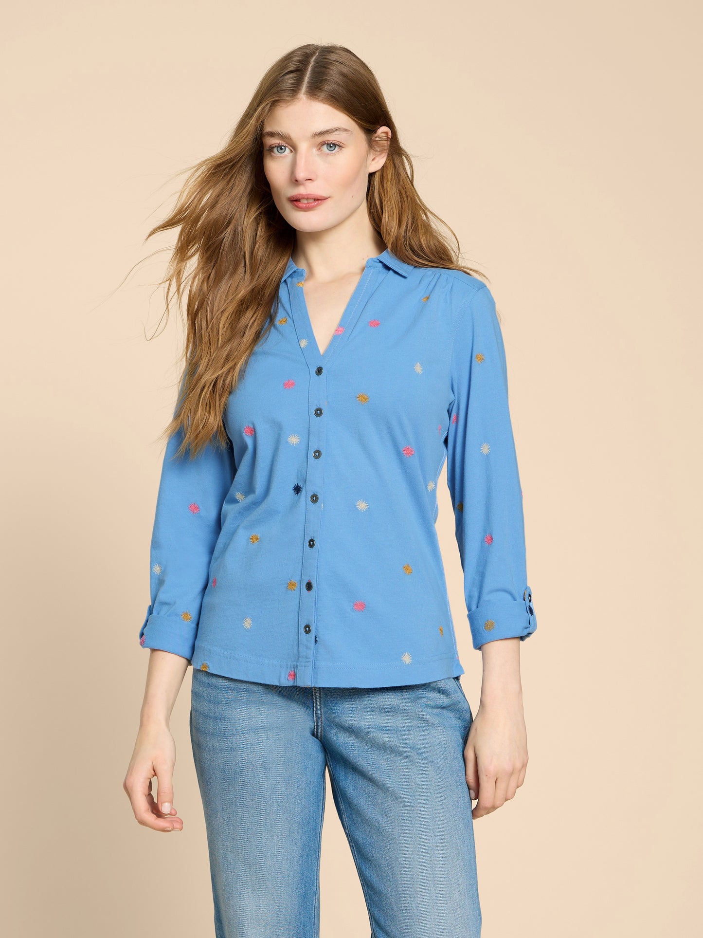 Annie Jersey Embroidered Shirt