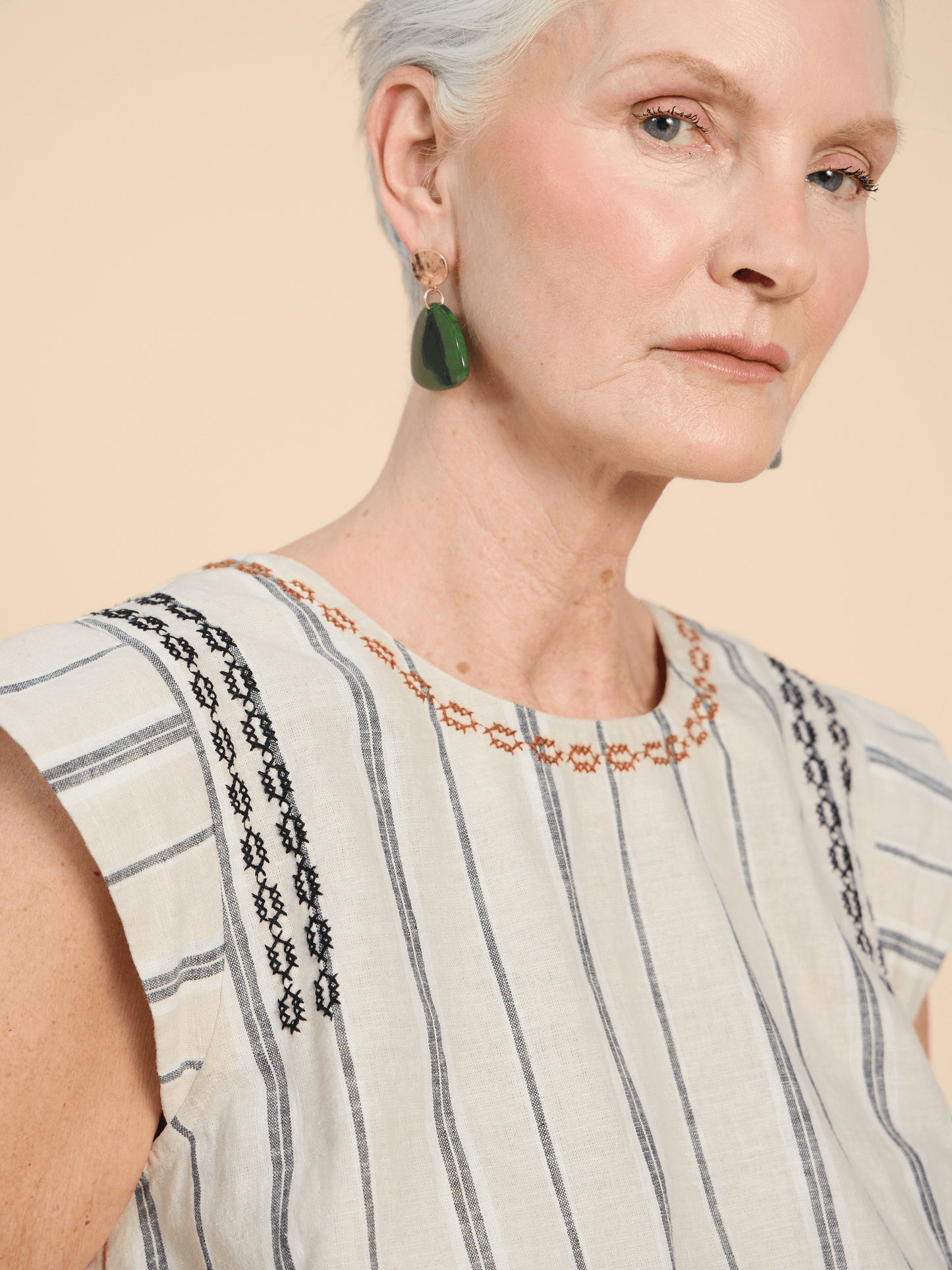 Carla Stripe Linen Blend Top