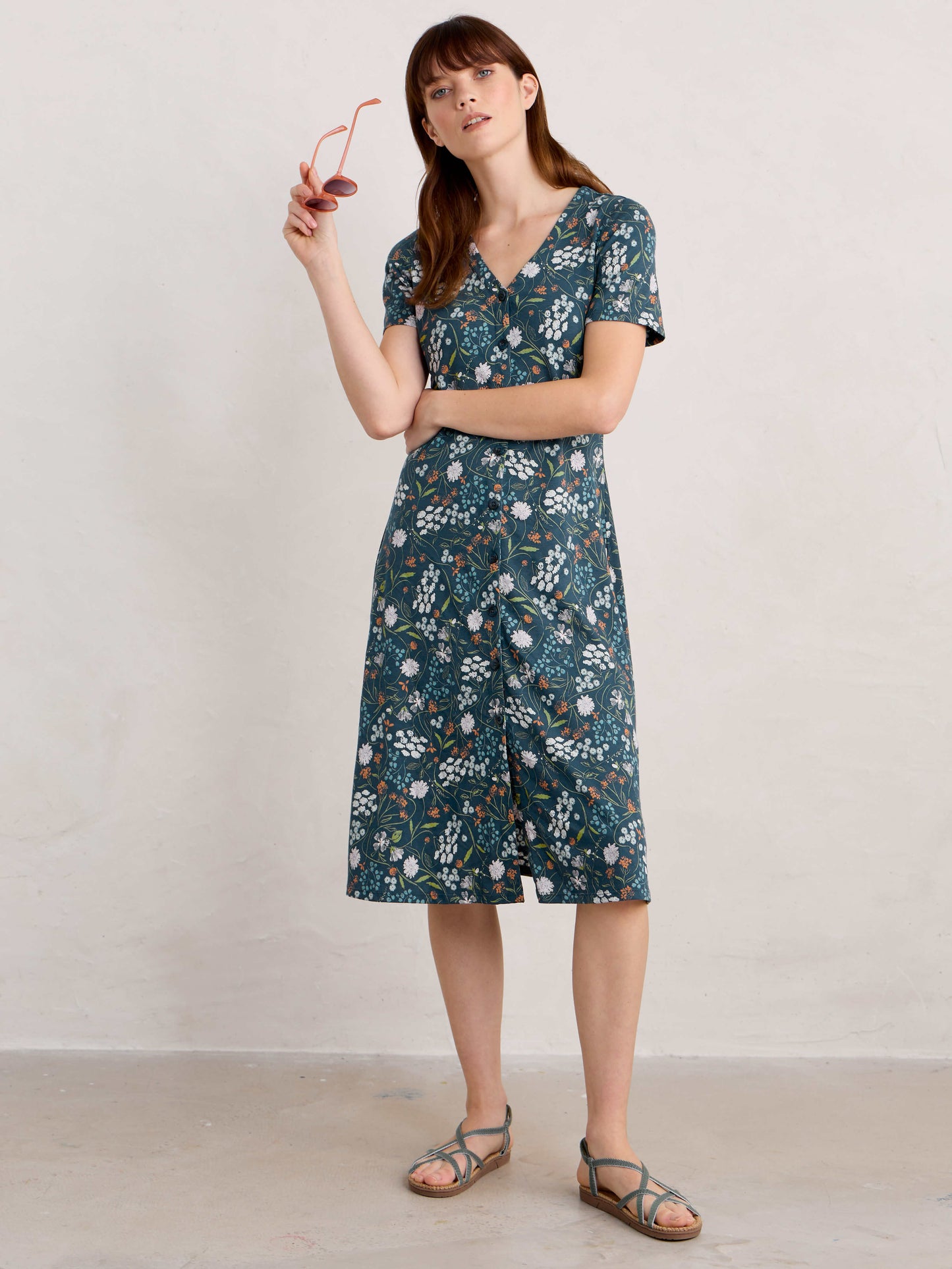 Lillian Dress in Sketched Field Light Squid