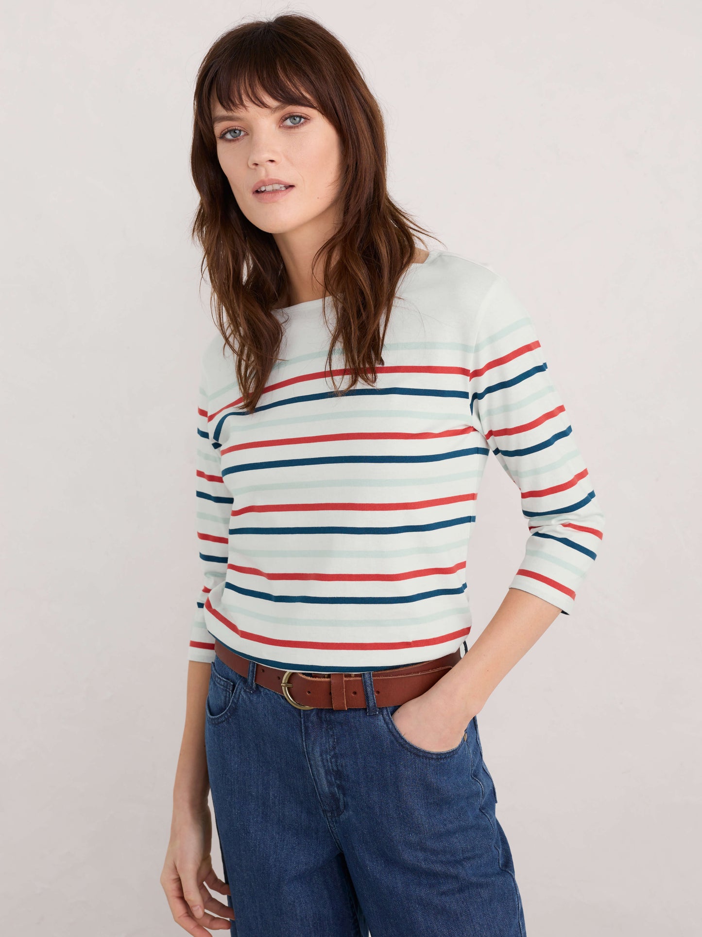 Sailor Top in Falmouth Tri Breton Soft Sky
