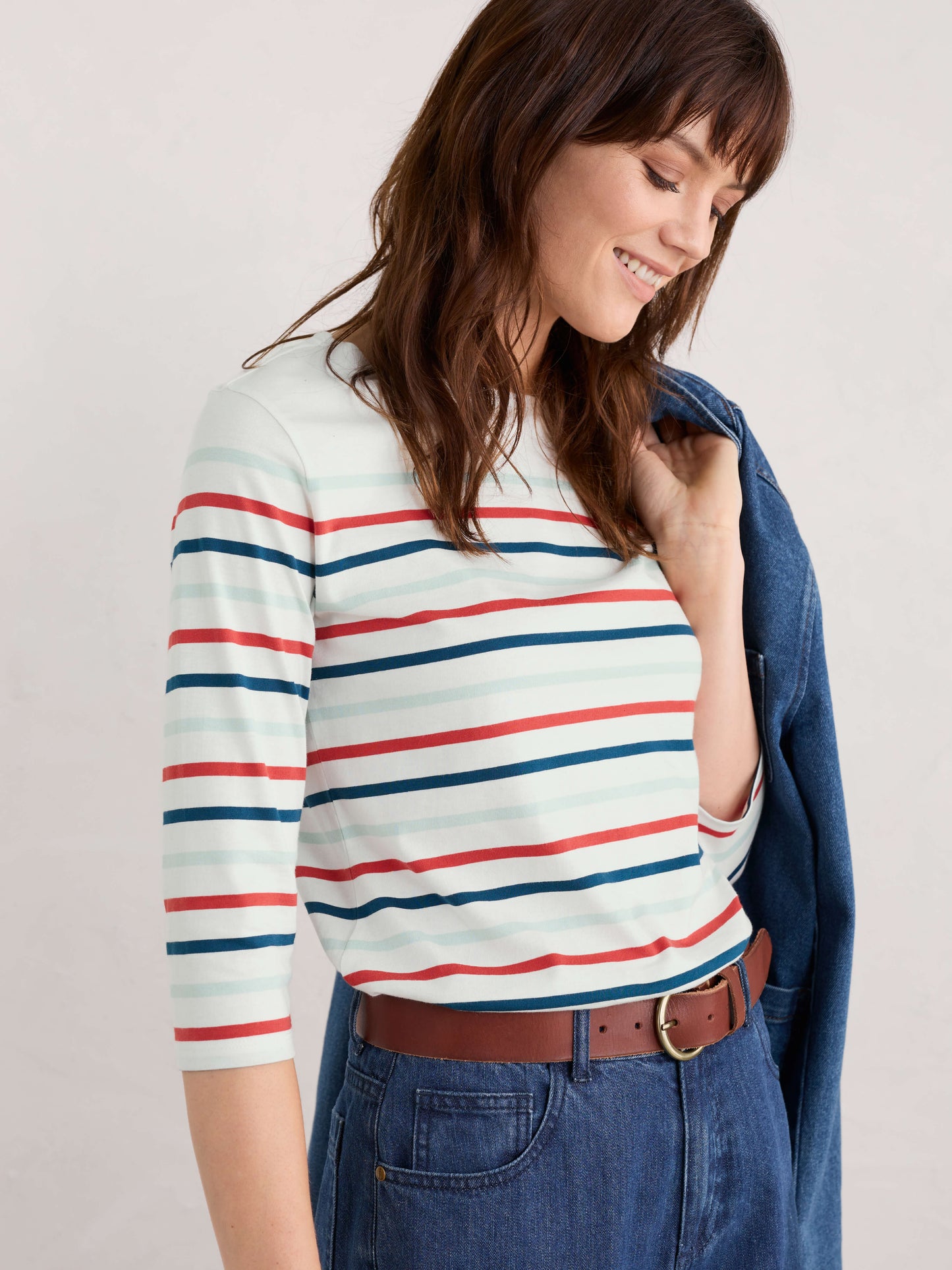 Sailor Top in Falmouth Tri Breton Soft Sky