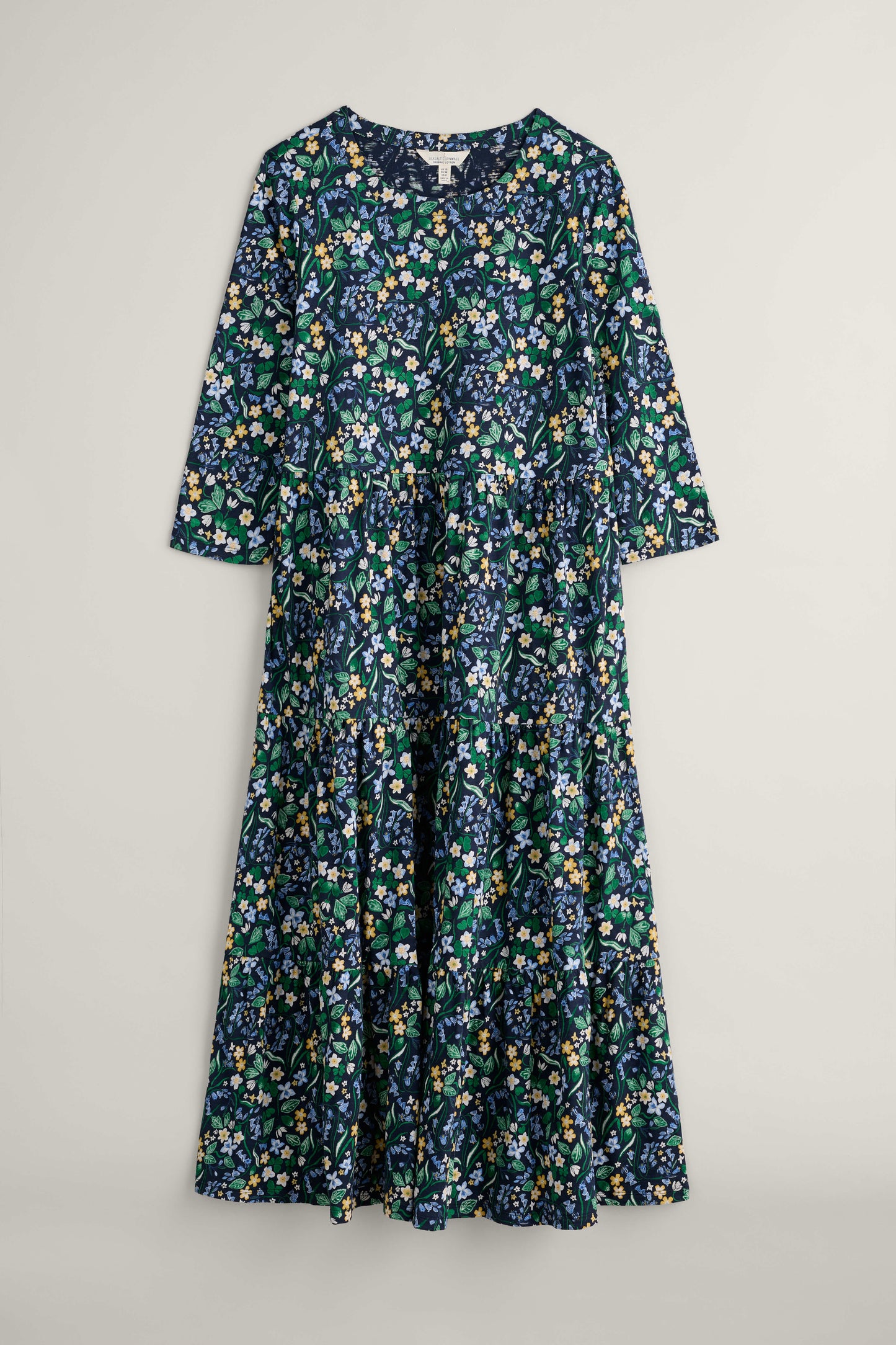 Line Strokes Dress in Woodland Carpet Marine