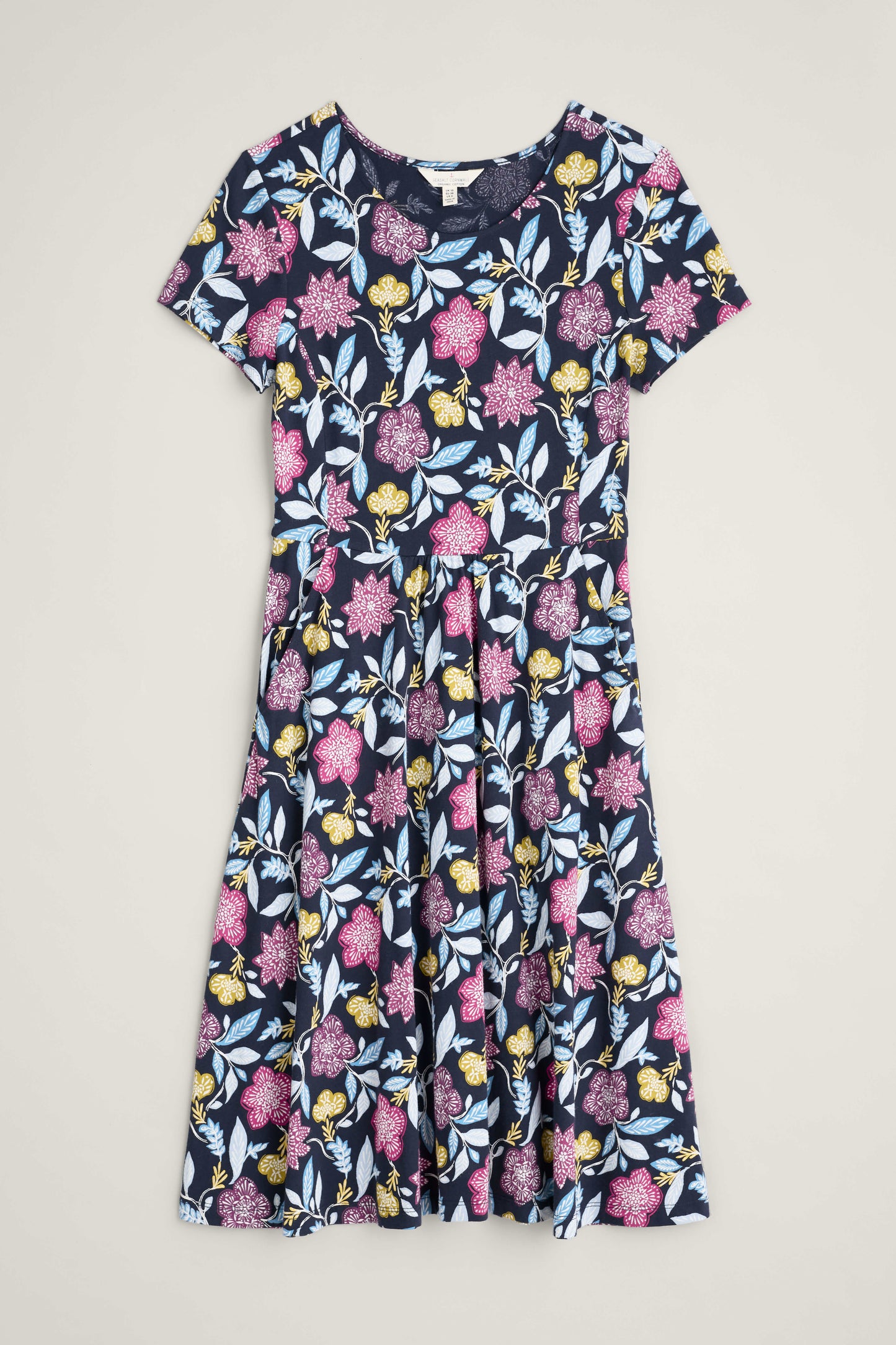 April Dress in Stone Flower Maritime