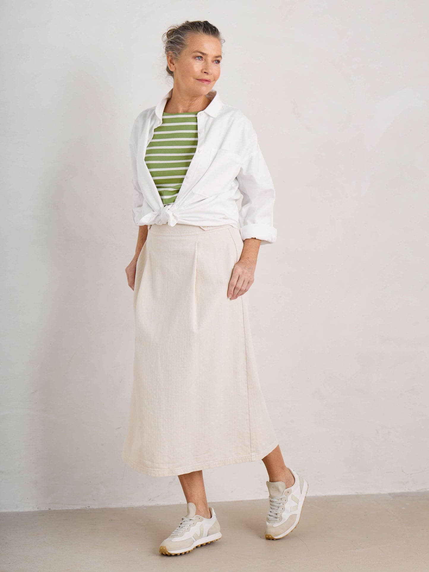Sailor T-Shirt in Breton Dill Chalk